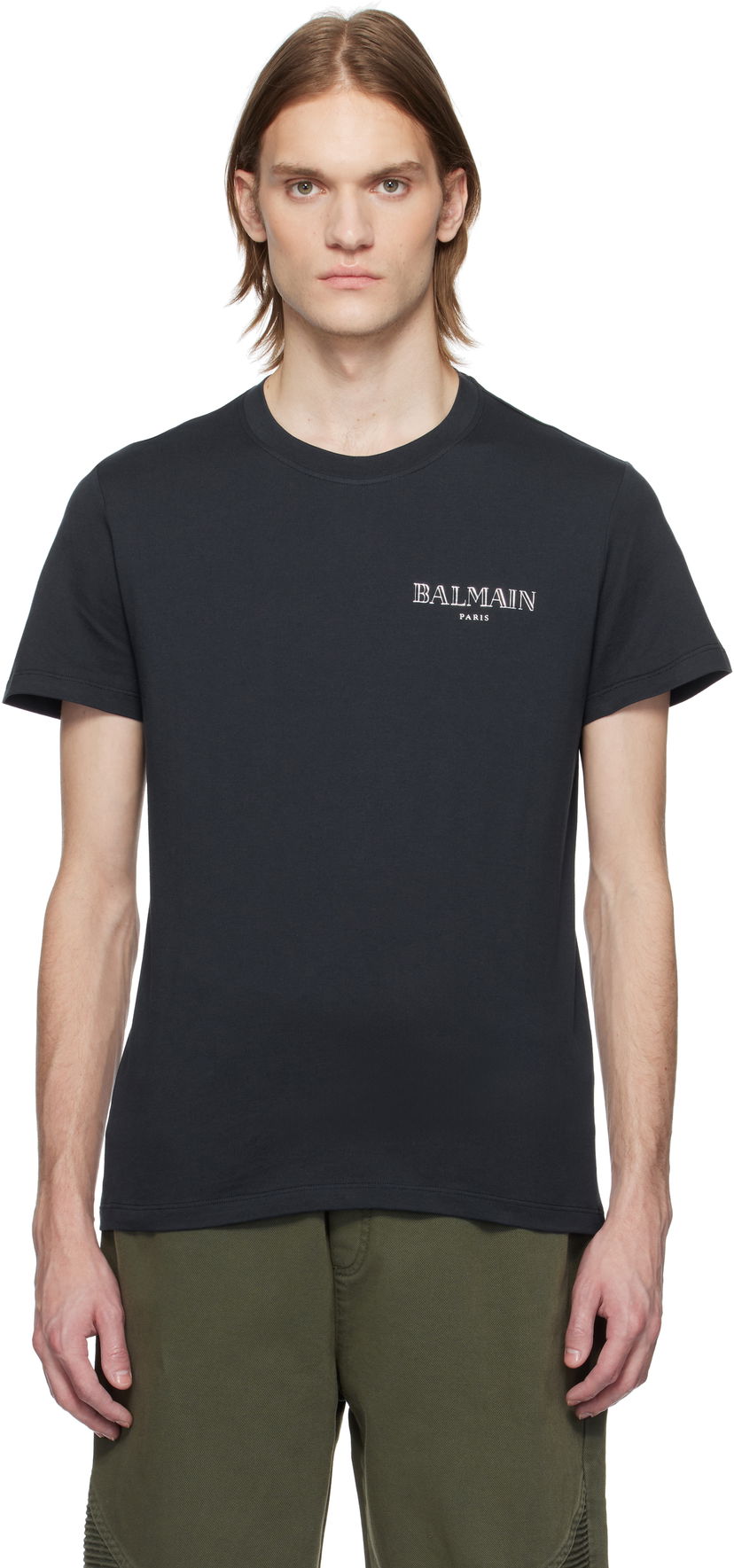 Majica kratkih rukava Balmain Balmain Vintage Gel T-Shirt Crna | EH0EF000BC98