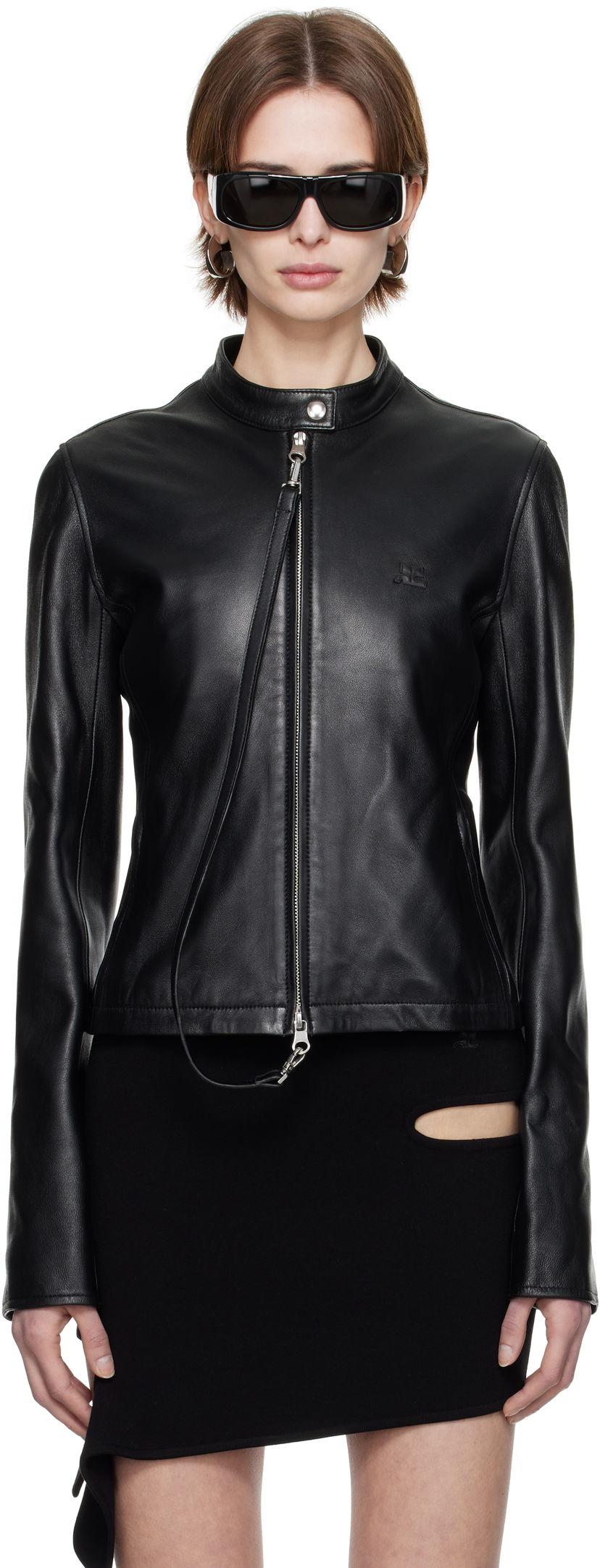 Jakna Courrèges Courrèges City Leather Jacket Crna | 125LBL257CV0005