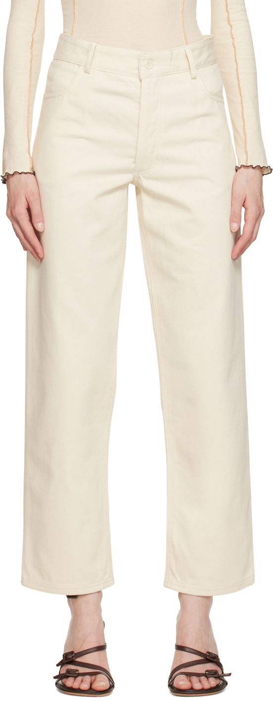 Jeans Baserange Indre High-Rise Straight-Leg Jeans Bež | TRIN-CC-SP23