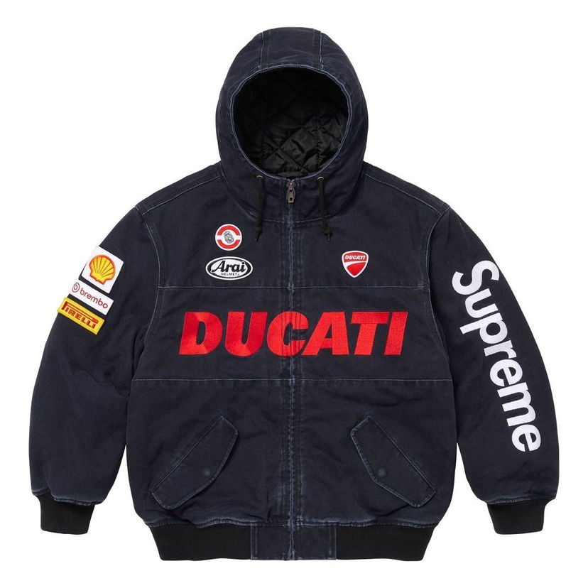 Bomber jakna Supreme Supreme DUCATI Hooded Racing Jacket Plava | SUP-SS24-275