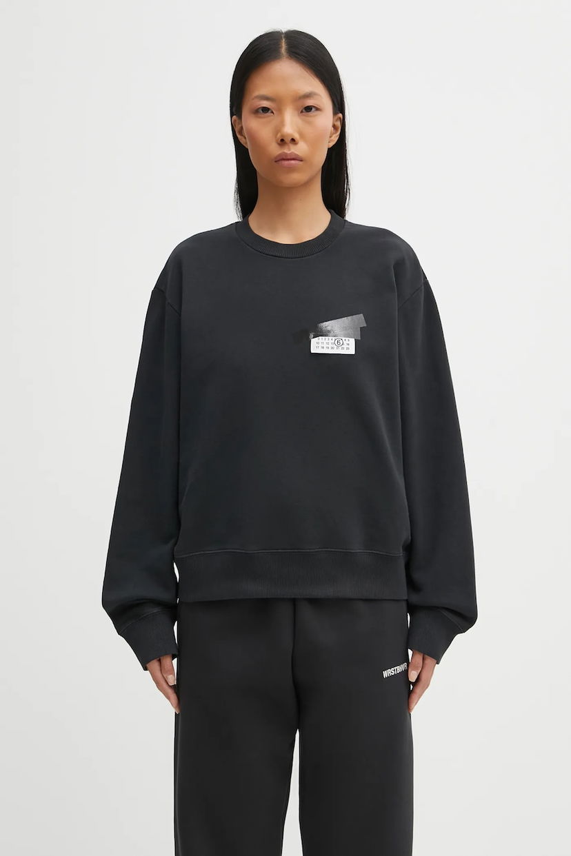 Dukserice Maison Margiela Printed Cotton Sweatshirt Crna | S62GU0143.M25024.899
