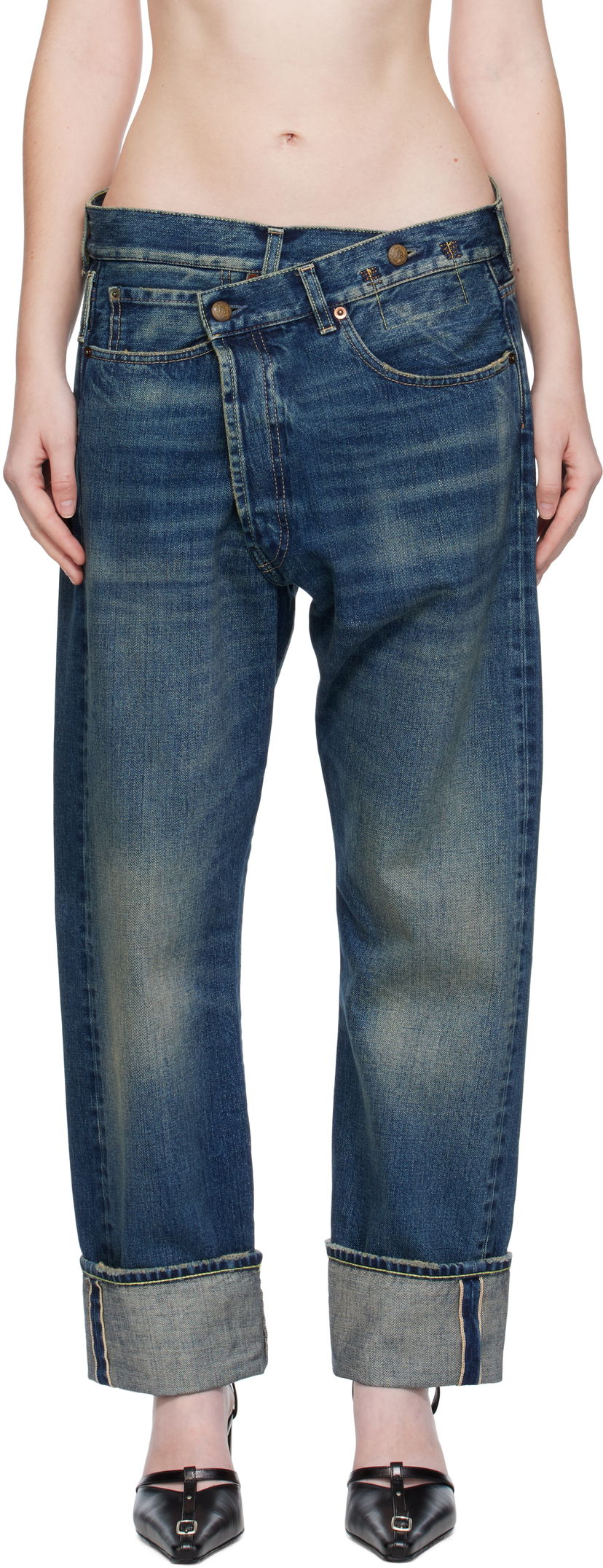 Jeans R13 R13 Cuffed Crossover Jeans Plava | R13WD193-D341A