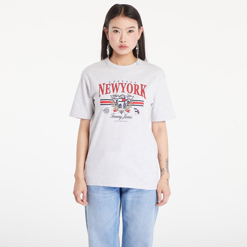 Majica kratkih rukava Tommy Hilfiger Prep Explorer Relaxed Fit T-Shirt Silver Grey Heather Bijela | DW0DW18410 P08