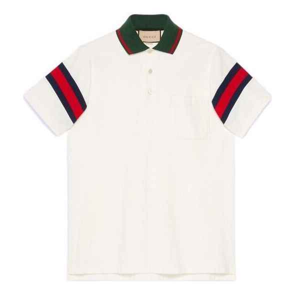Polo majica Gucci Designer Jersey Polo With Web Bijela | 713997-XJETR-9088, 0