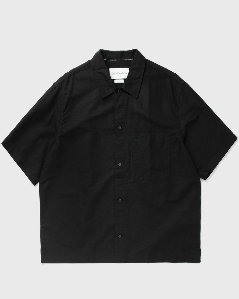 Košulja CALVIN KLEIN LINEN SS SHIRT Crna | J30J325173BEH