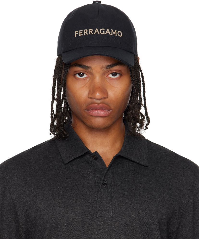 Kapa FERRAGAMO Ferragamo Core Signature Baseball Cap Crna | 783391
