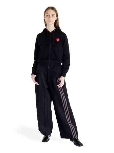 Dukserice Comme des Garçons Double Heart Zip Hoodie Crna | AZT293 black