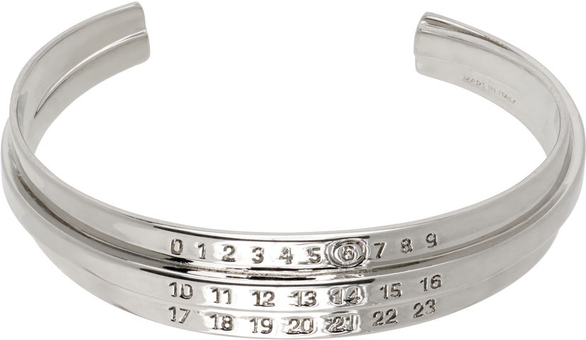 Narukvica Maison Margiela MM6 Maison Margiela Triple Logo Cuff Bracelet Metalik | SM6UY0095 P6627