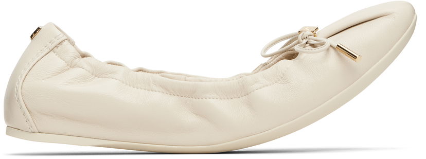 Njega cipela FERRAGAMO Salvatore Ferragamo Elasticated Ballerina Flats Bež | 779657