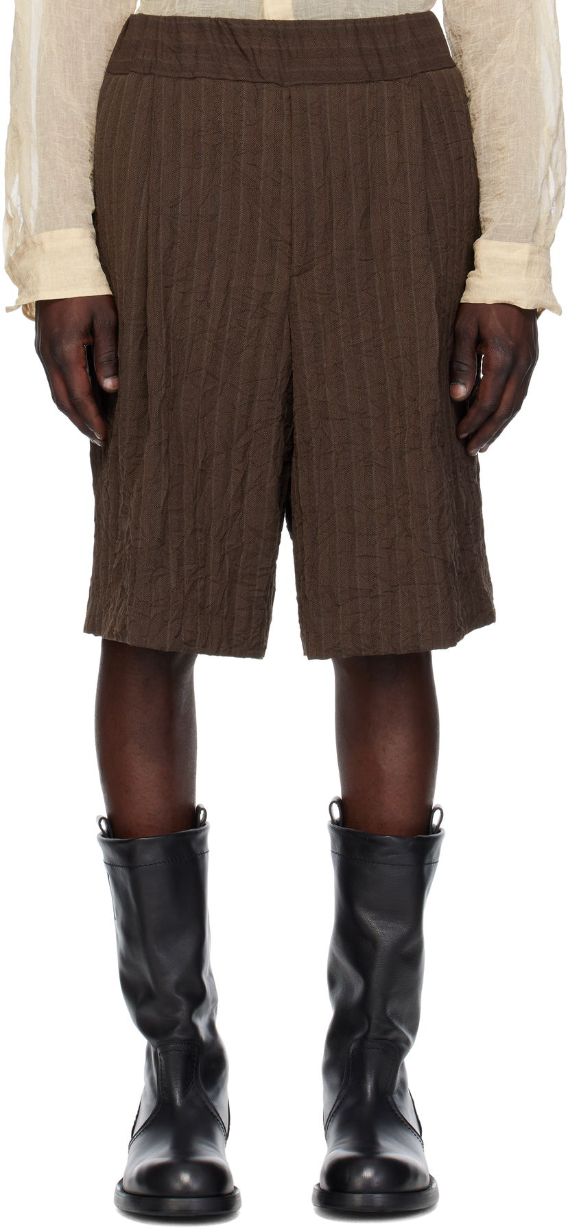 Kratke hlače Dries Van Noten Dries Van Noten Pleated Bermuda Shorts Smeđa | 251-020953-1504