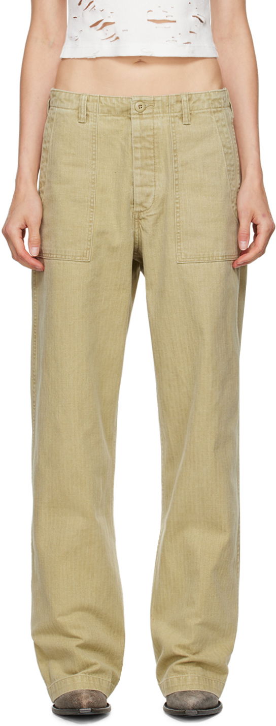 Hlače R13 R13 Wide Leg Trousers Bež | R13WR077-R381B