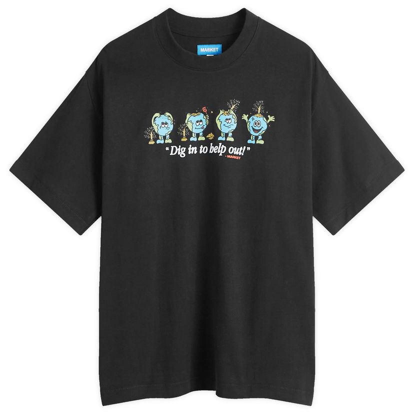 Majica kratkih rukava MARKET Dig In Graphic Print Crna | 399001935-BLK
