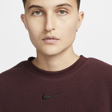 Dukserice Nike Plush Mod Crop Crew-Neck Sweatshirt Tamnocrvena | DQ6844-652, 3