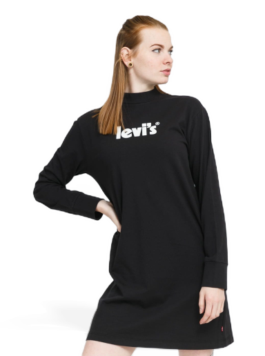 Haljina Levi's LS Graphic Knit Dress Crna | A1773-0001