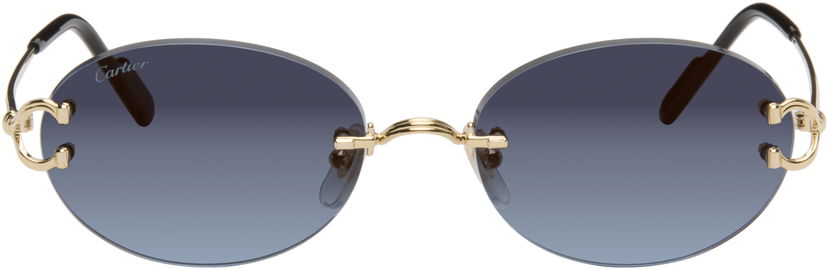 Sunčane naočale Cartier C de Cartier Rimless Oval Gradient Sunglasses Plava | CT0551S-002