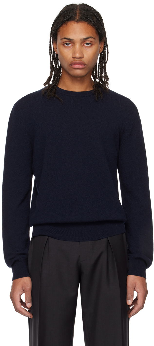 Džemper The Row Benji Navy Crewneck Sweater Tamnoplava | 51-F377