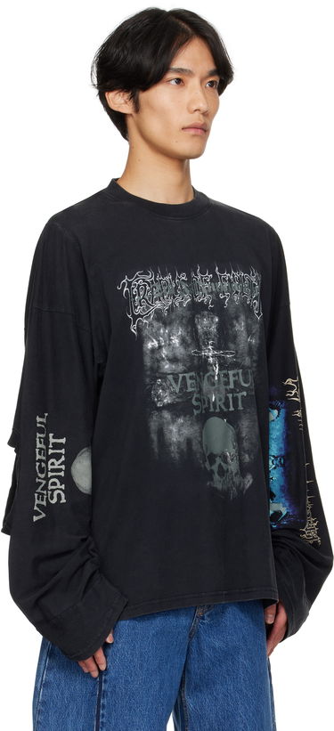 Majica kratkih rukava VETEMENTS Vetements Cradle of Filth 'Spirit' Cut-Up Longsleeve T-Shirt Crna | UCF76LS680M, 1
