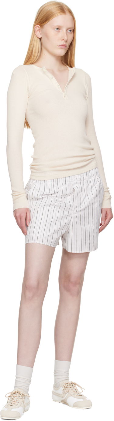 Kratke hlače AMI AMI Paris Cotton Elasticated Shorts Bijela | USO117.CO0109, 3