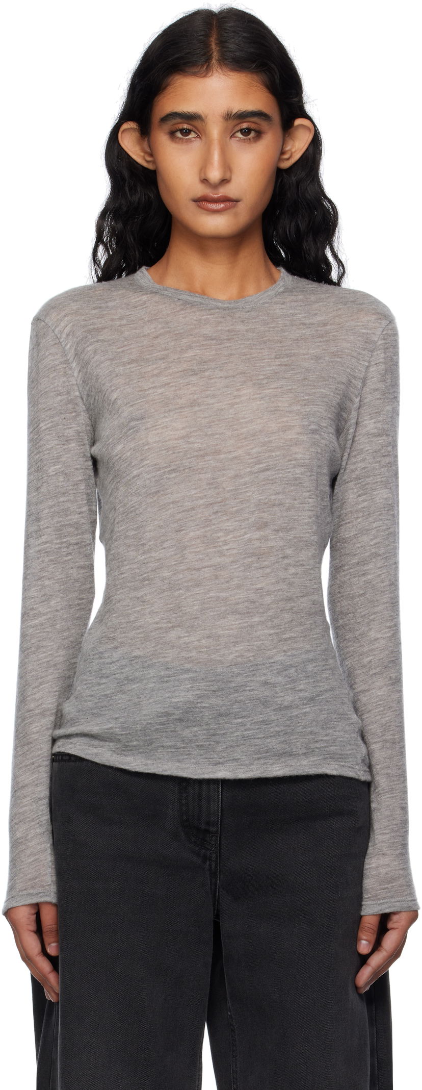 Džemper The Row The Row Iverness Long Sleeve Sweater Siva | 5590-K52