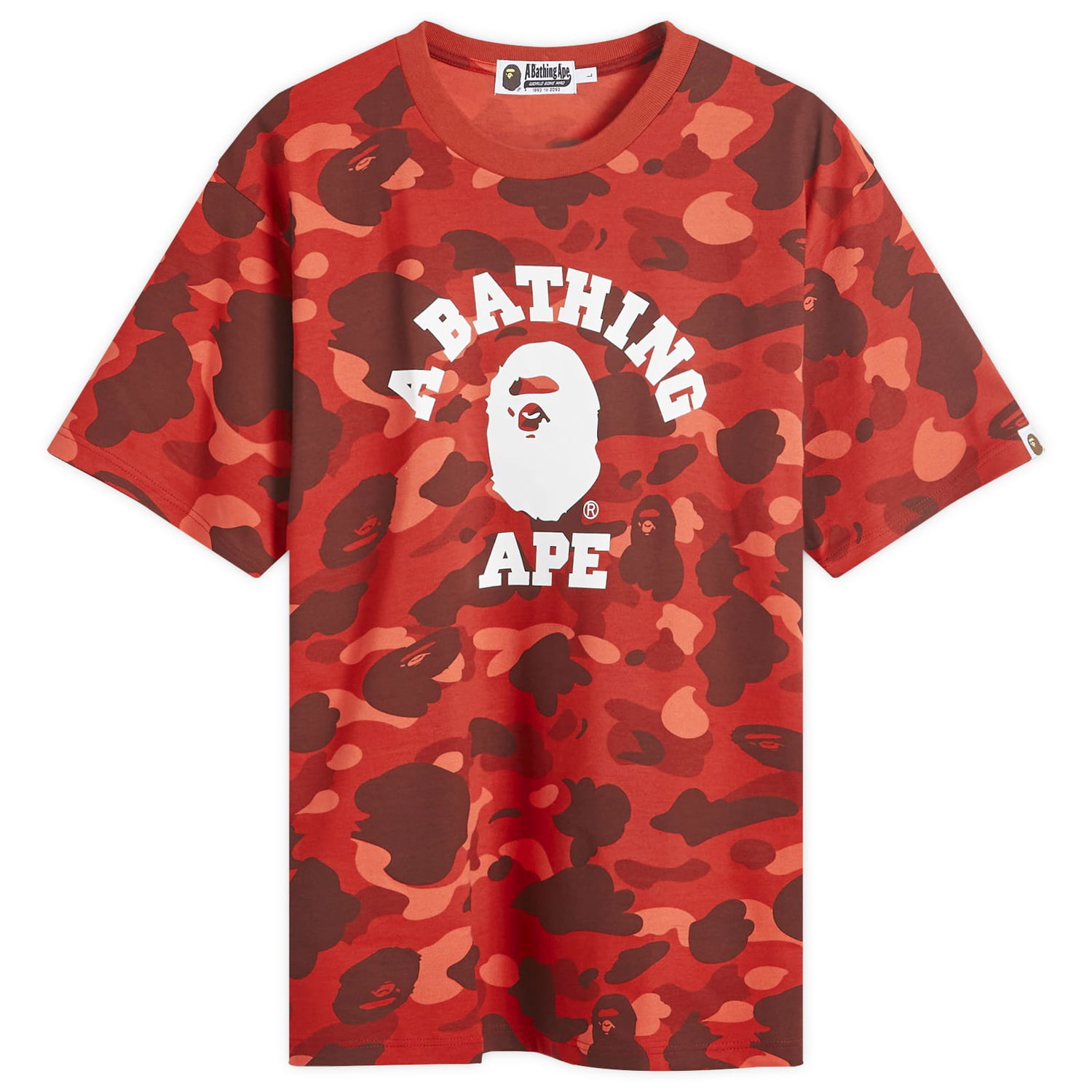 Majica kratkih rukava BAPE A Bathing Ape Colour Camo College T-Shirt Crvena | 001CSK301002M-RED, 0