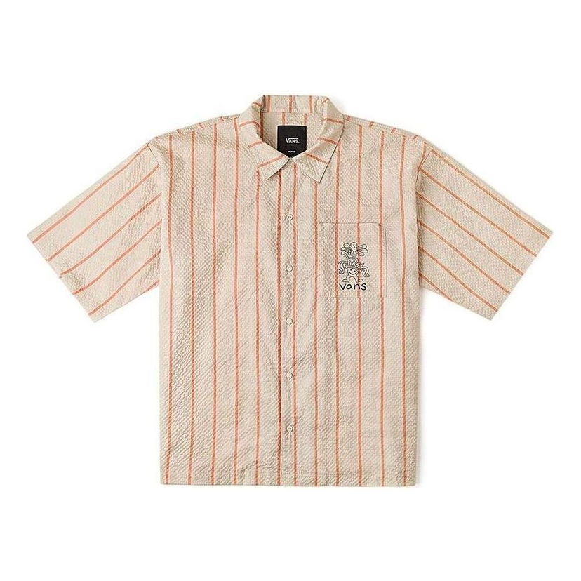 Košulja Vans Striped Short-Sleeved Shirt Bež | VN000GTKCW9