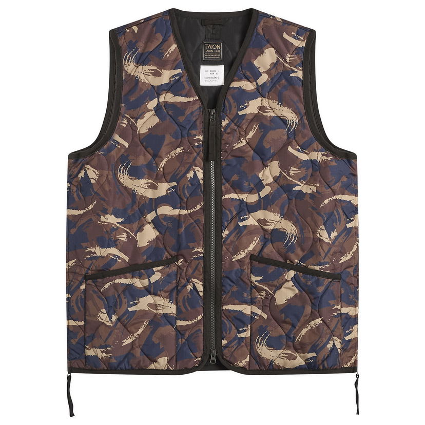 Prsluk TAION Military V-Neck Zip Down Vest Paint Camouflage Višebojno | TAION-001ZML-1-PCA