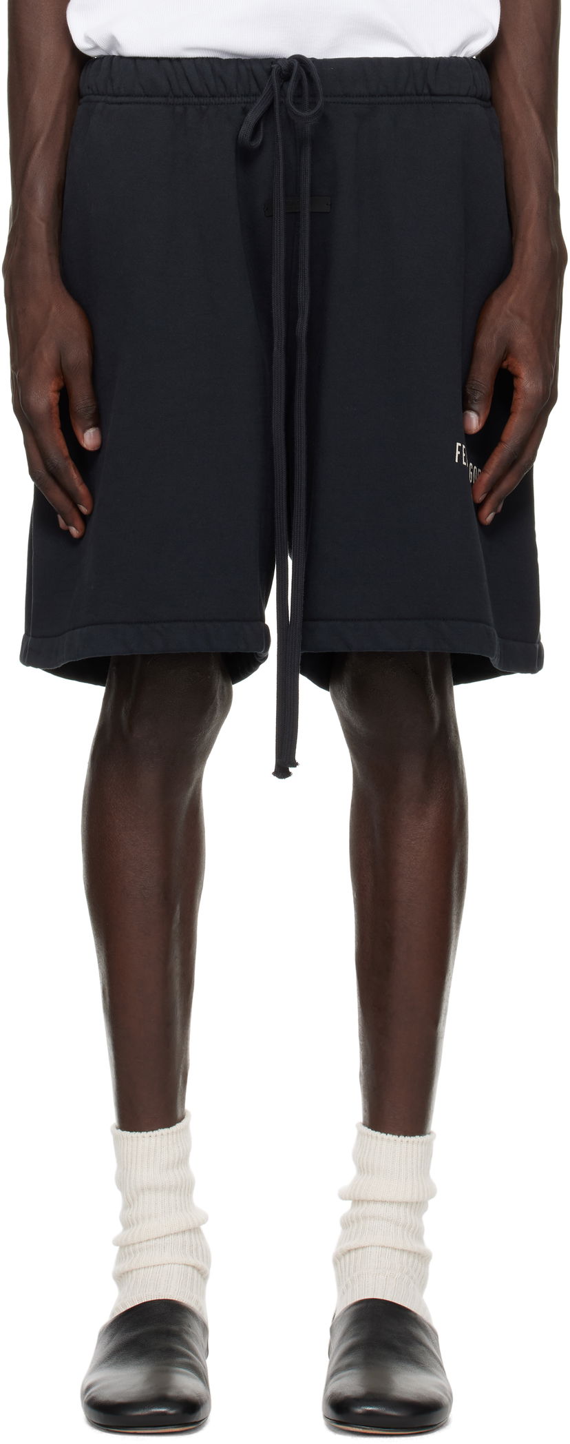 Kratke hlače Fear of God Essentials Heavy Fleece Soccer Shorts Crna | 160HO244310F