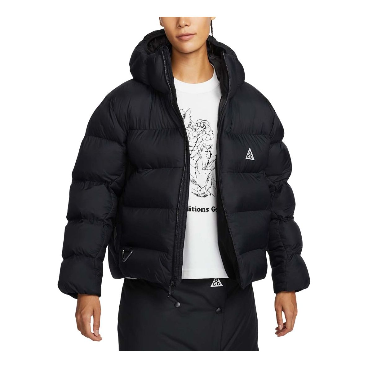 Pernata jakna Nike ACG Lunar Lake PrimaLoft Loose Fit Hooded Puffer Jacket Crna | FZ6762-010, 0