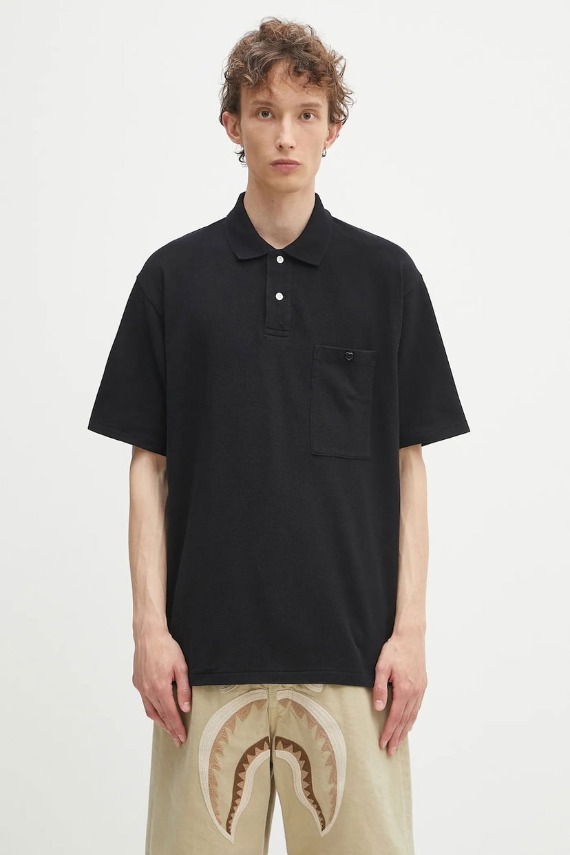 Polo majica Human Made Human Made Pocket Polo Shirt Crna | HM29CS025