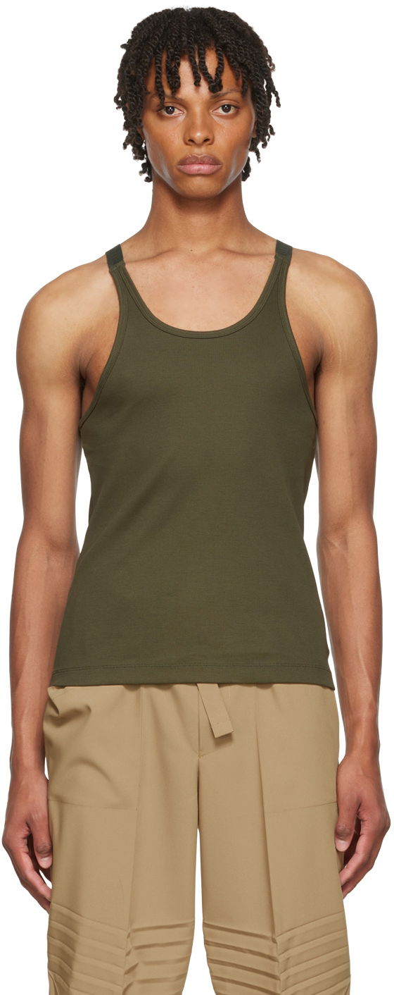 Majica bez rukava Dion Lee Men's Exclusive Ribbed Tank Top Zelena | MOSS RIB