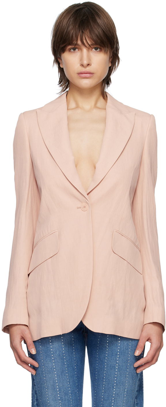 Jakna Stella McCartney Stella McCartney Women's Peaked Lapel Blazer Ružičasta | 6500383STA49