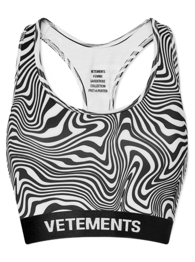 Grudnjak VETEMENTS Zebra Sports Bra Crna | WE52TR200Z