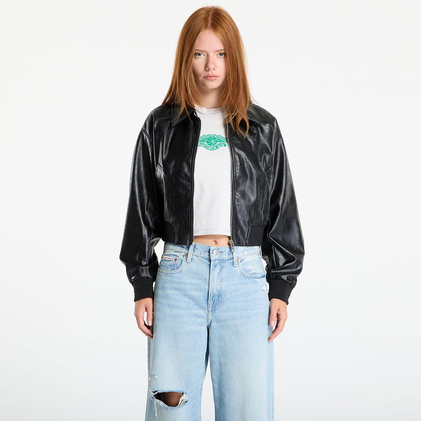 Jakna CALVIN KLEIN Calvin Klein Jeans A-Cropped Crinkle Jacket Crna | LV047C518G UB1