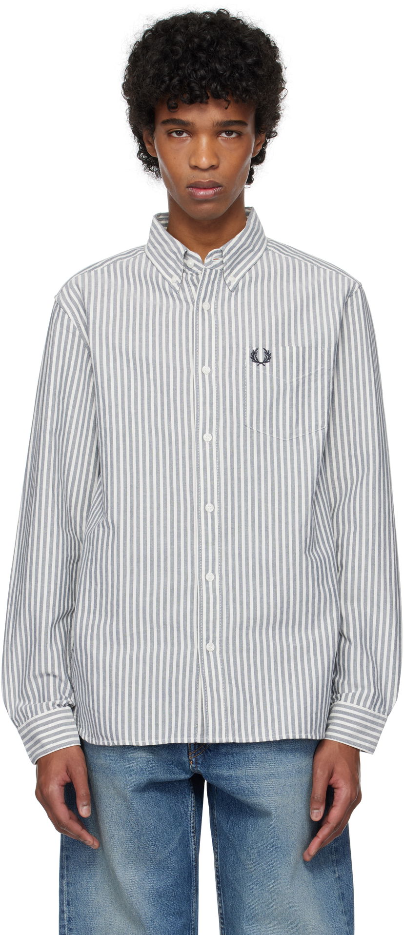 Košulja Fred Perry Fred Perry Striped Oxford Shirt Bijela | M6574