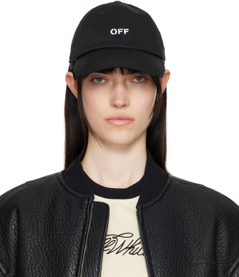 Kapa Off-White Off-White 'Off' Stamp Baseball Cap Crna | OWLA017C99FAB0041001