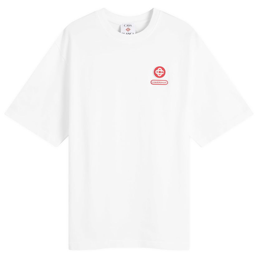 Majica kratkih rukava Casablanca Casablanca Jersey Logo Patch Oversized T-Shirt, Size Small Bijela | M-AW25-JTS-044-04