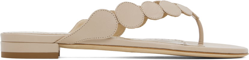 Dodaci Manolo Blahnik Manolo Blahnik Nour Scalloped Thong Sandals Bež | 424-1837