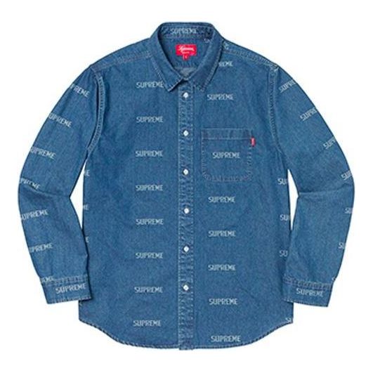 Košulja Supreme Logo Print Denim Shirt Plava | SUP-SS19-962