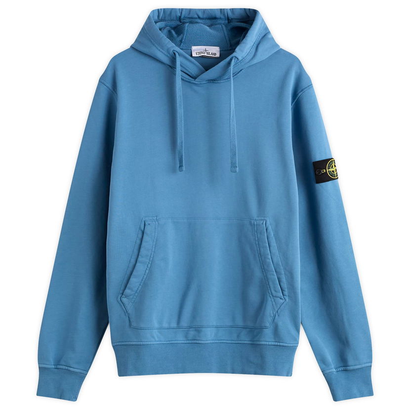 Dukserice Stone Island Organic Cotton Fleece Popover Hoodie, Size Large Plava | K2S156100062-V002B