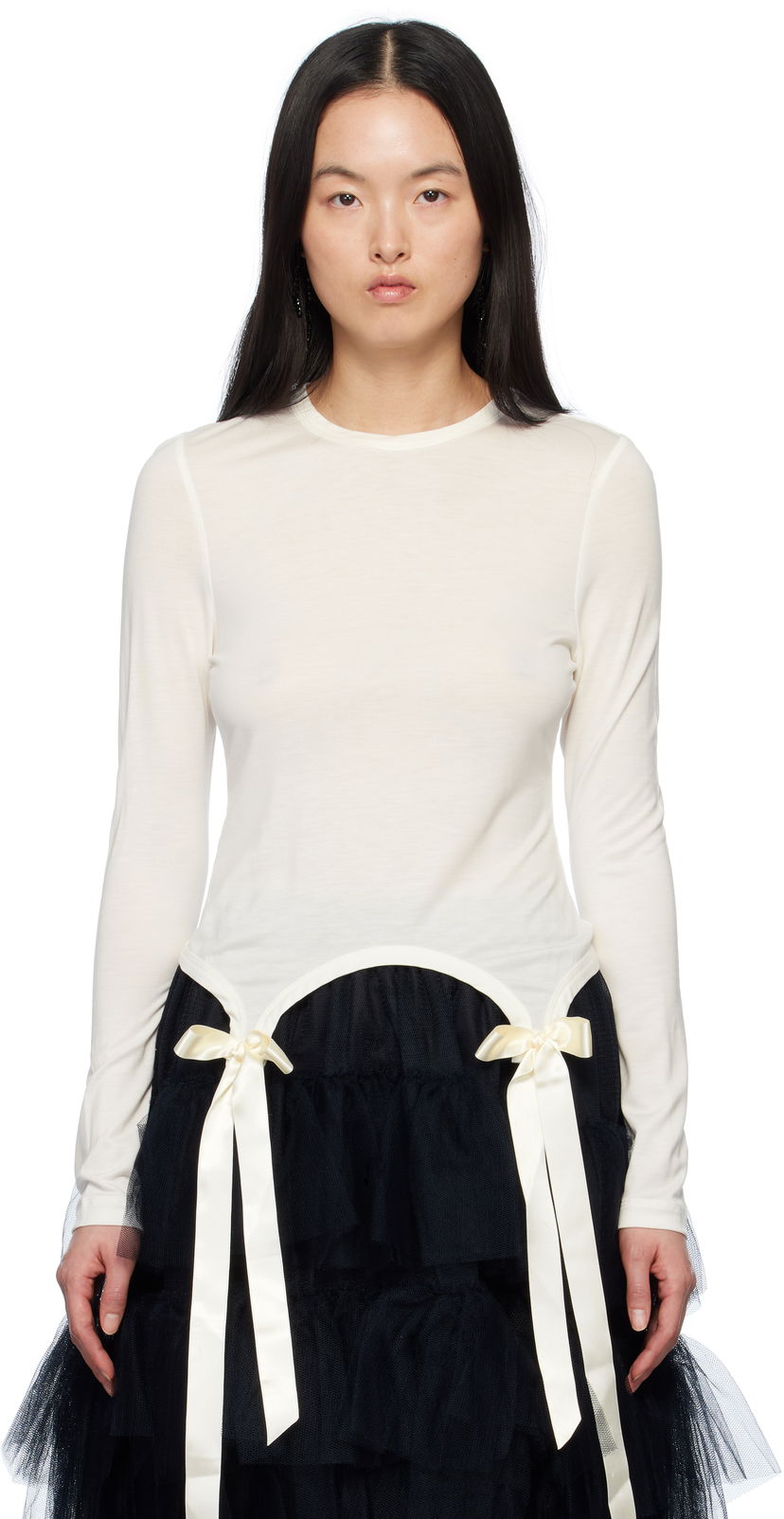 Majica kratkih rukava Simone Rocha Simone Rocha Bow Tail T-Shirt Bijela | 5313 0571