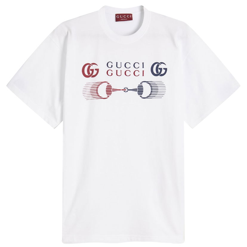 Majica kratkih rukava Gucci Motocross Logo T-Shirt Size Large Bijela | 796395-XJHC9-9692