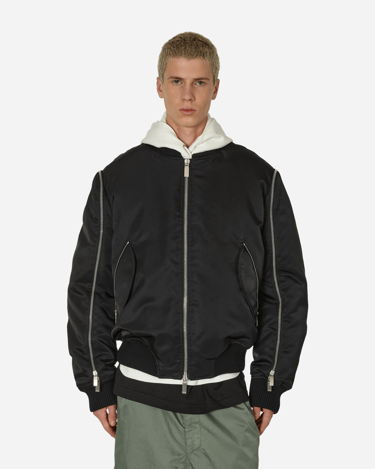 Bomber jakna Off-White Arrow Embroidered Zip Bomber Jacket Black Crna | OMEH052F23FAB001 1010, 1