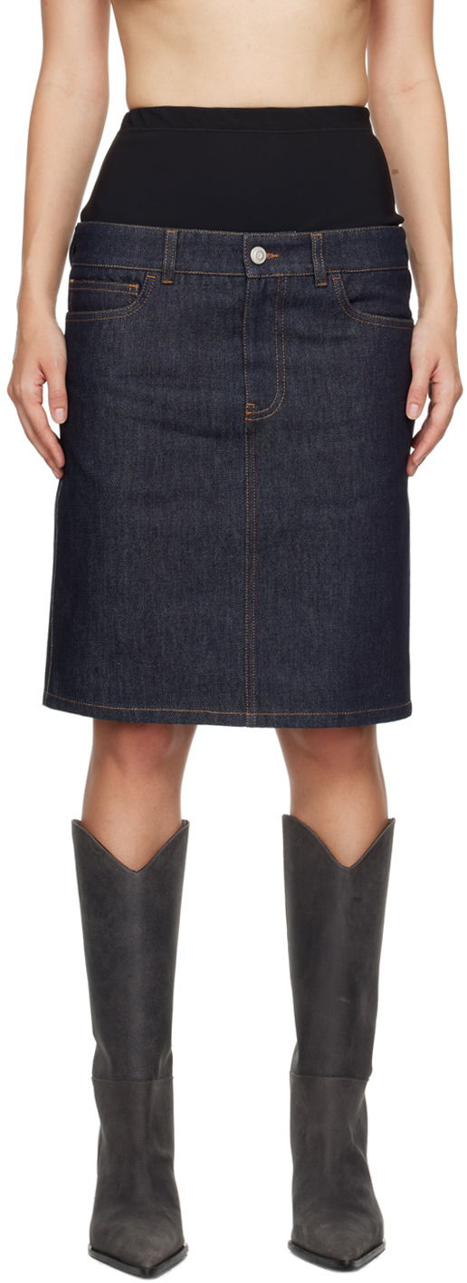 Suknja Coperni Coperni Hybrid Denim Midi Skirt Plava | COPJ62F2011