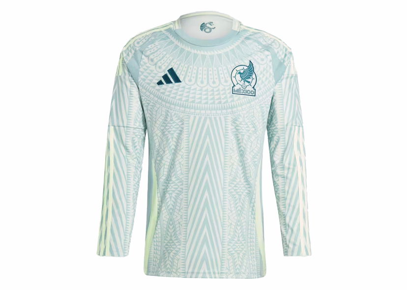 Dres adidas Originals Mexico 24 Long Sleeve Away Jersey Linen Green Zelena | IP6387