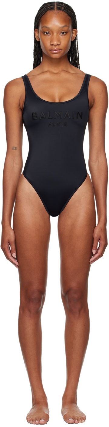 Kupaći kostimi Balmain Black Logo Swimsuit Crna | BKBG72100