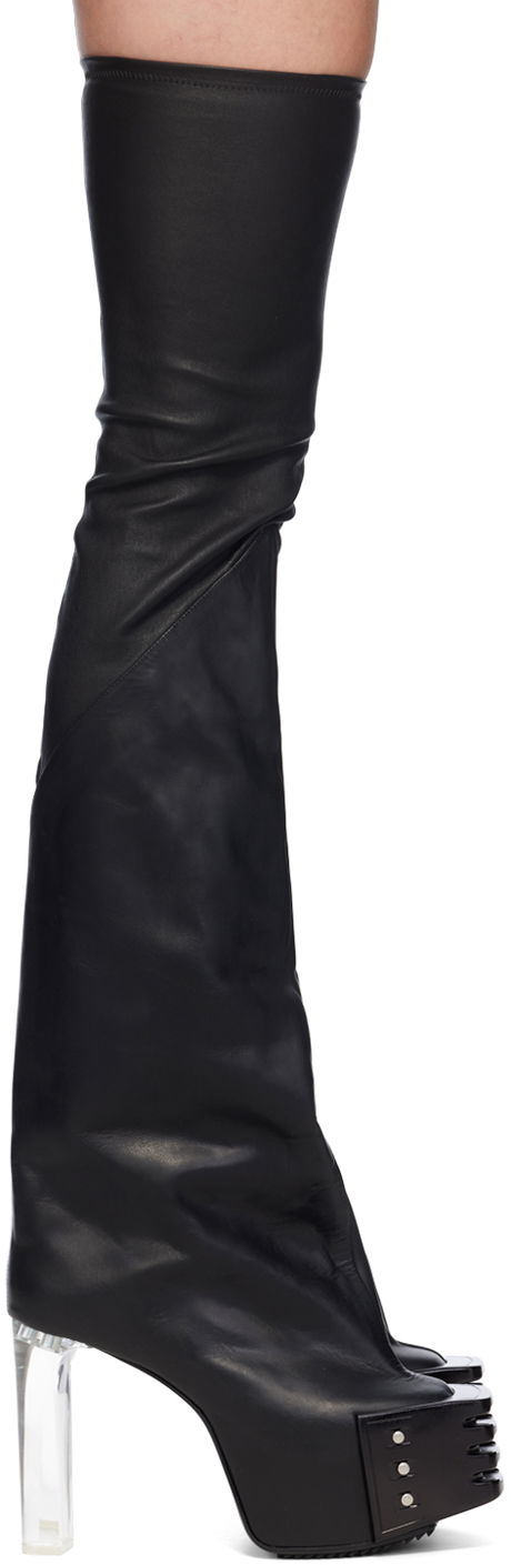 Čarape Rick Owens Rick Owens Porterville Flared Kiss 65 Tall Boots Crna | RP02D3827 LSGEG0