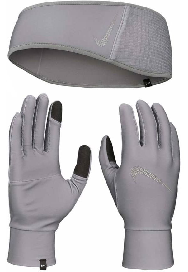 Rukavice Nike Essential Running Gloves & Headband Set Siva | 938518-029