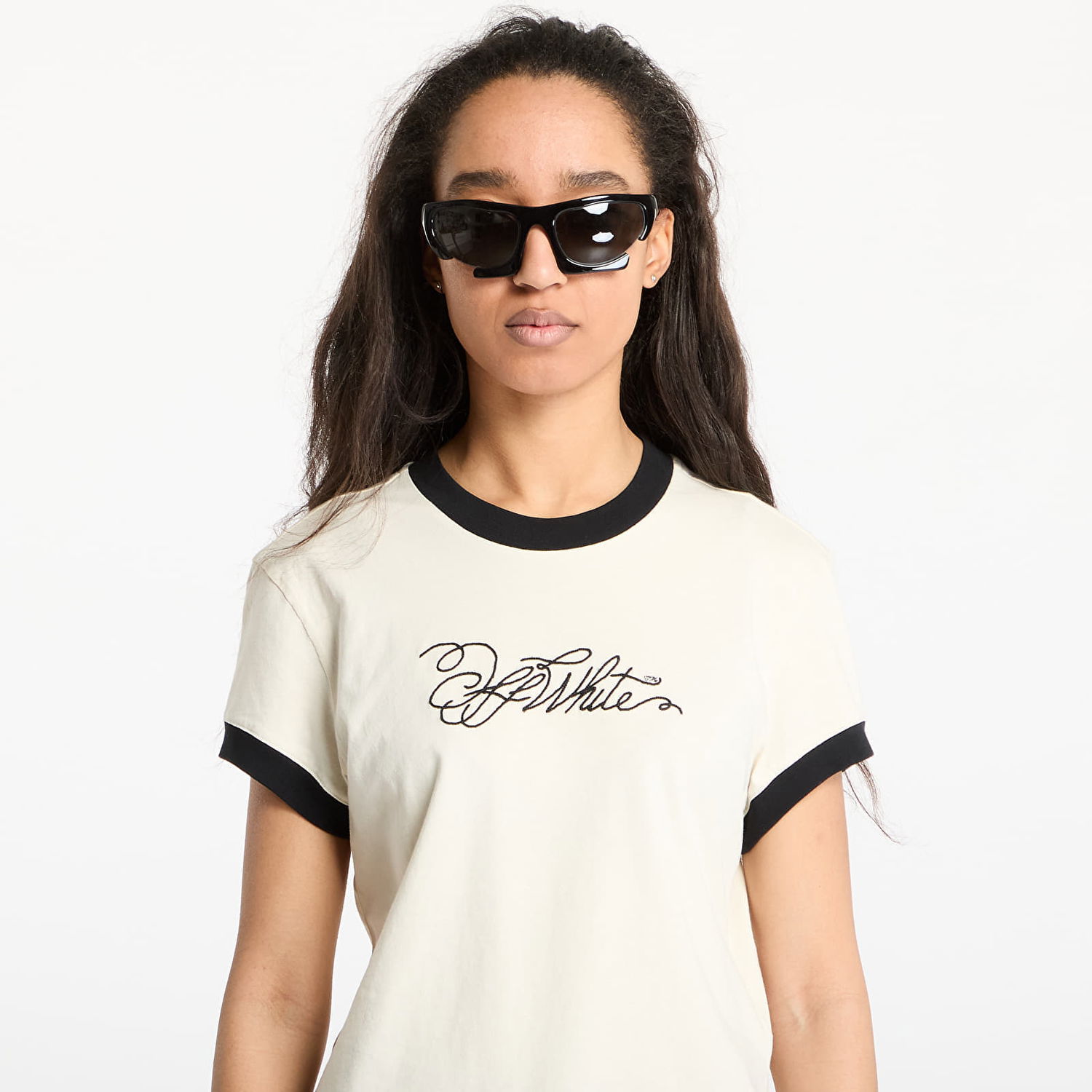 Majica kratkih rukava Off-White Off-White Script Fitted T-Shirt Bež | OWAA112S25JER0030B10, 1