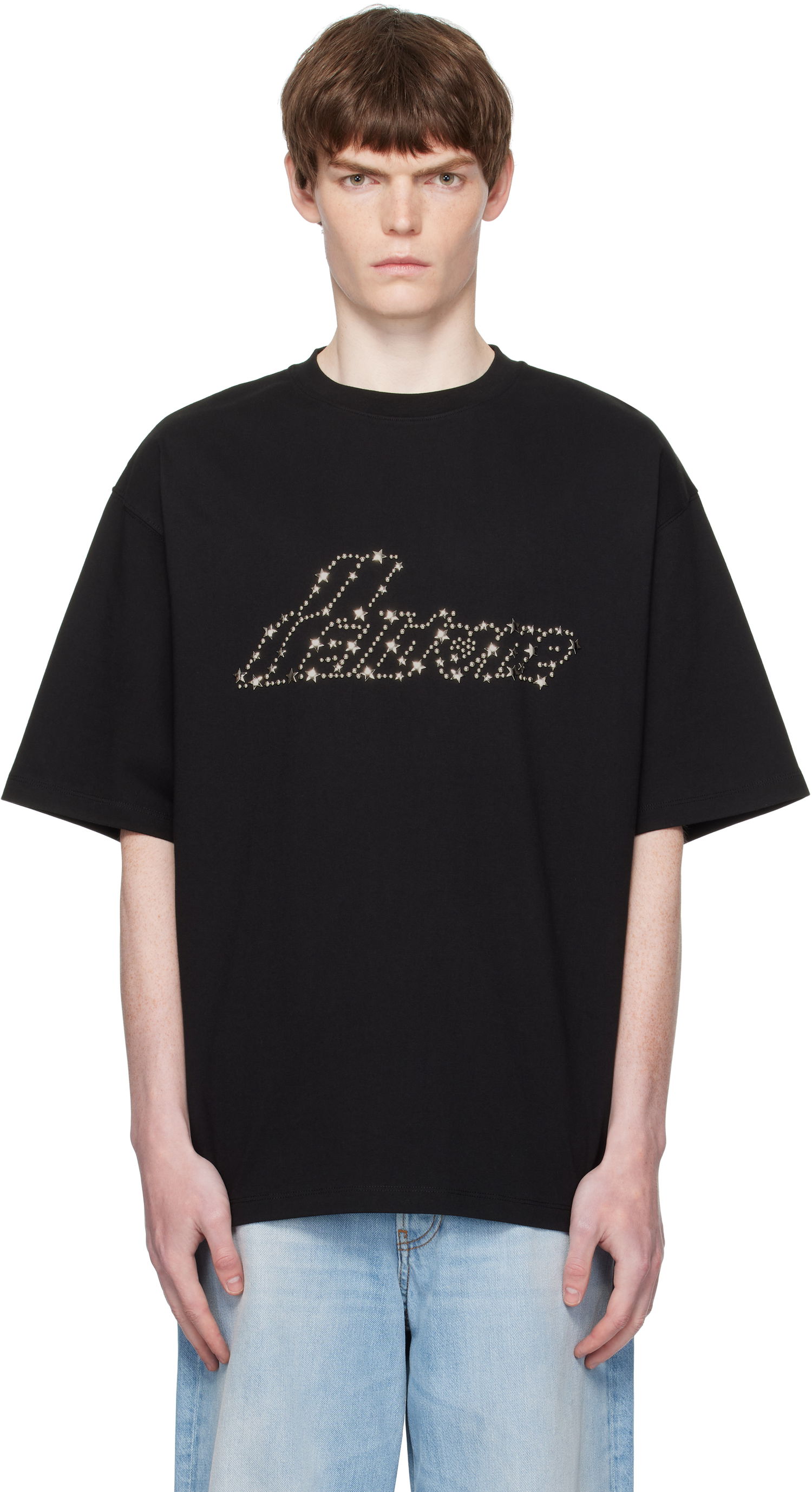 Majica kratkih rukava We11done WE11DONE Pearly Logo T-Shirt Crna | WD-TT2-25-735-U-BK, 0