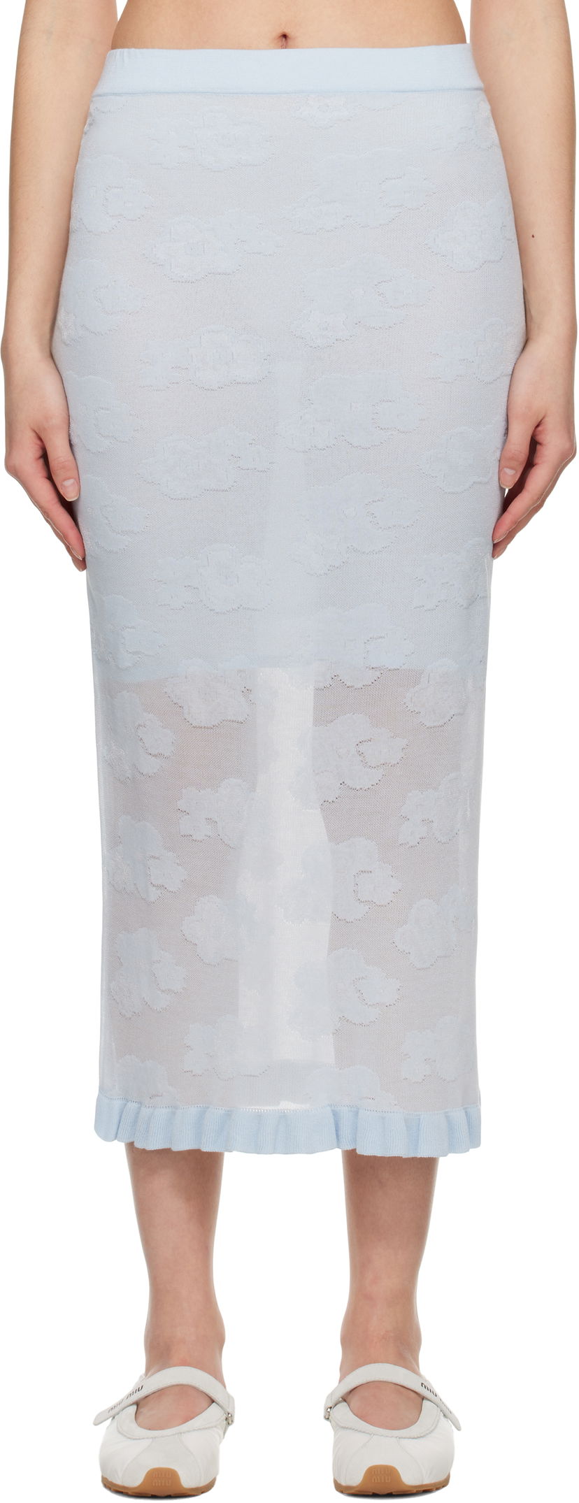 Suknja Cecilie Bahnsen Cecilie Bahnsen Pegonia Midi Knit Skirt Plava | 1.25KNI50005 PEGONIA SKIRT